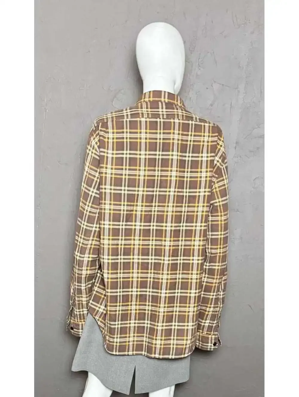 Vintage Brown Plaid Soft 100% Cotton Flannel Shirt from JCREW size XL